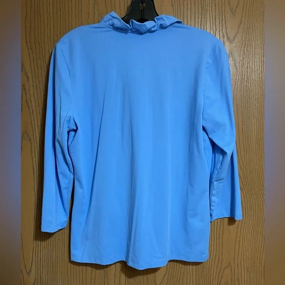 J. McLaughlin Durham Vibrant Blue Ruffled Blouse - Picture 2 of 5